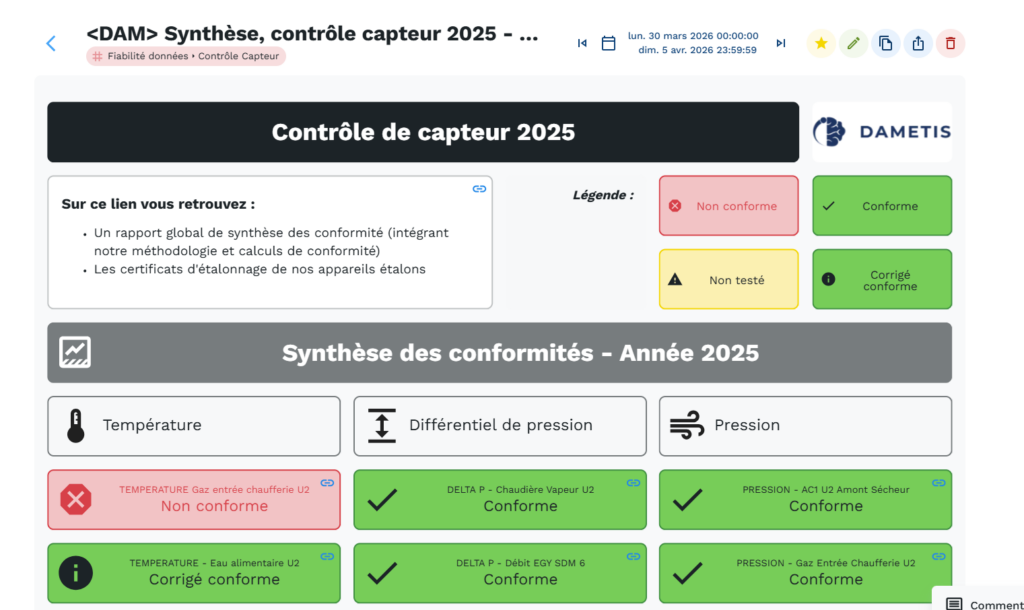 contrôle capteur